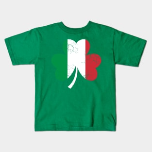 Irish Italian Flag Shamrock Heritage St Patrick's Day Kids T-Shirt